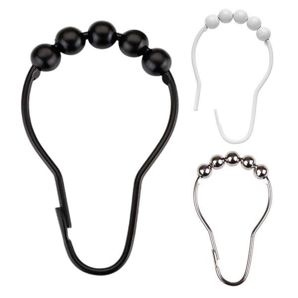 Shower Curtain Rings Hooks Rustproof Stainless Steel For Bathroom Shower