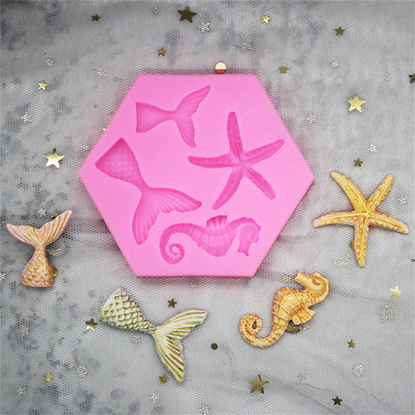 Sea Beach Nautical Animals Mermaid Silicone Fondant & Chocolate Mould Mold