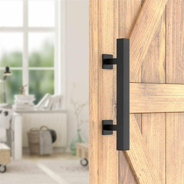 12''Barn Door Handle Black Embedded Translation Wooden Door Interior Door Handle