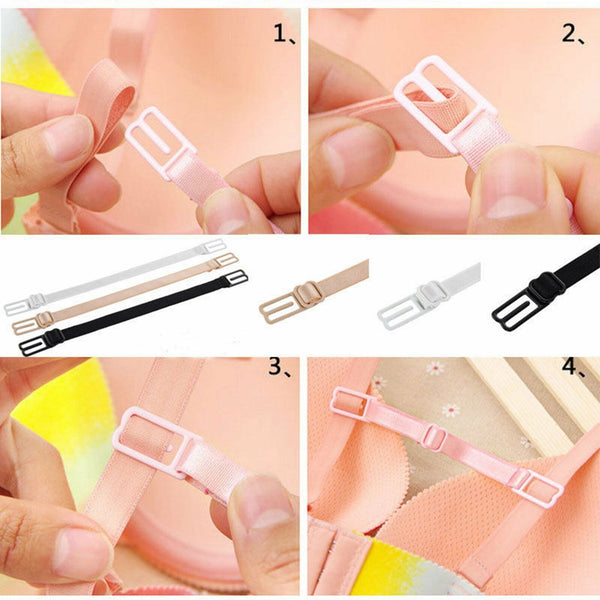 3PCS Lady Nonslip Elastic Adjustable Band Bra Strap Holder Strap Racer Back Clip