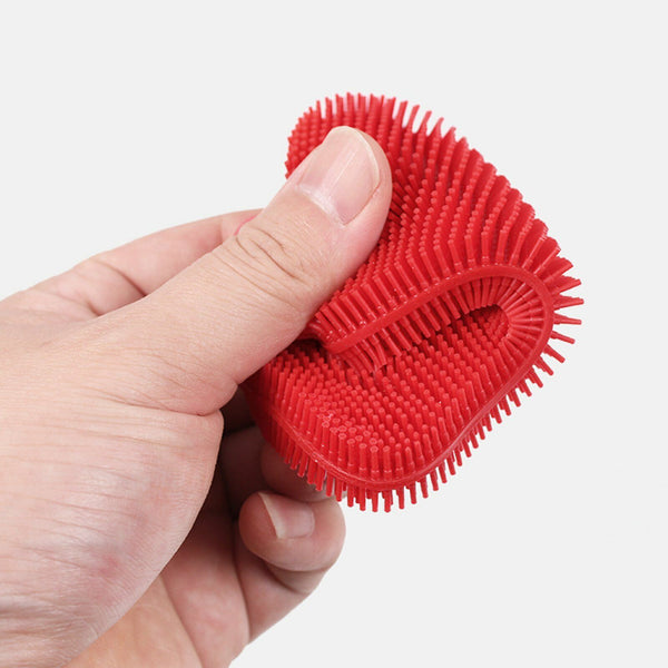Home Kitchen Silicone Scrubber Sponge Brush Dish Pot Pan Washing Cleaning