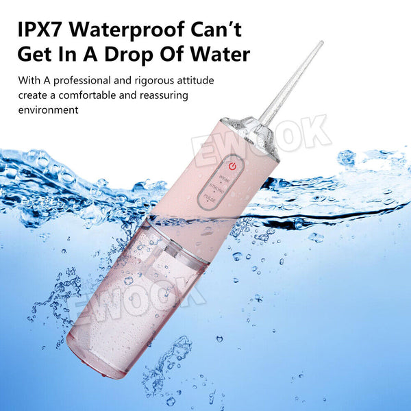 Cordless Oral Irrigator Water Jet Dental Teeth Flosser Tooth Cleaner 4 Nozzles - Lets Party