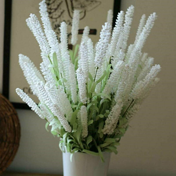 10X 12Heads Lavender Artificial Flower Bouquet Home Wedding Garden Floral Decor
