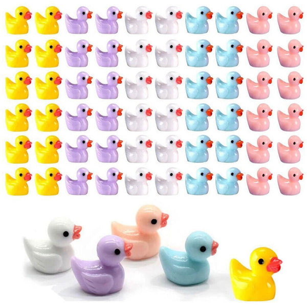 100PCS Luminous Realistic Party Decor Resin Christmas Mini Tiny Ducks Birthday