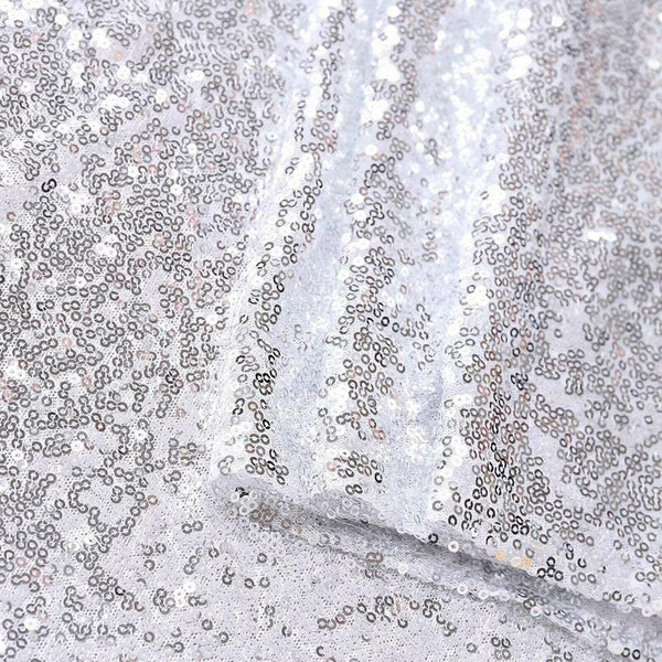 1.8x1.2m Silver Sequin Table Cloth Backdrop Tablecover Wedding Event Home Party - Lets Party