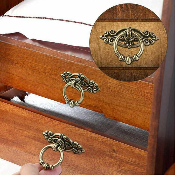 5PCS Vintage Handles Cabinet Drawer Cupboard Door Iron Knob Antique Brass Pull - Lets Party