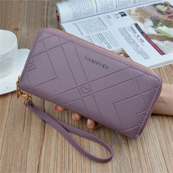 PU Leather Wallet Women Fashion Long Purse Card Phone Holder Case Clutch Handbag