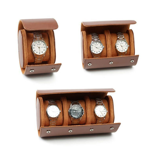 Travel Watch Storage Box Portable Vintage Leather Watch Roll Display Case Pouch