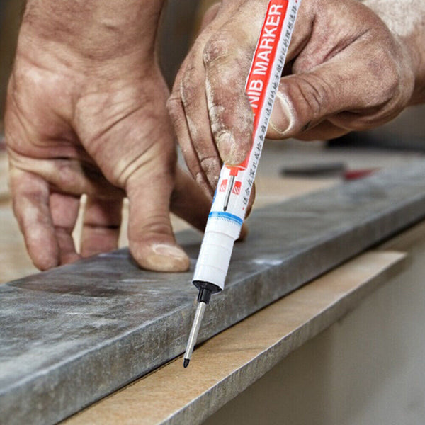 12Pcs Long Head Deep Hole Long Nosed Marker Multifunction Deep Drill Hol Marker