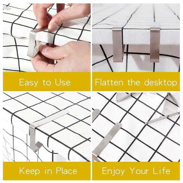 12X Stainless Steel Tablecloth Clips Desk Table Cloth Cover Clamp Holder Party