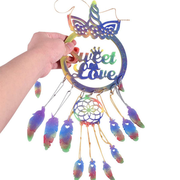 Silicone Unicorn Wind Chimes Resin Epoxy Mold Decor Dream Catcher Casting Mould