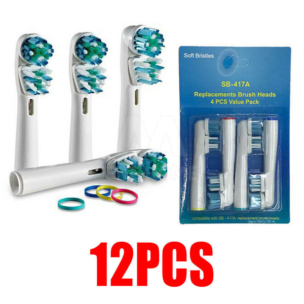 DUAL CLEAN Oral-B Compatible Tooth Brush Heads Electric Replacement Floss Flexi - Lets Party