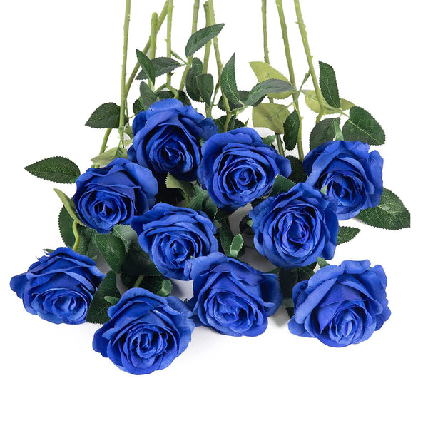 UP 50X 51cm Long Stem Artificial Rose Flowers Velvet Bunch Wedding Home Bouquet