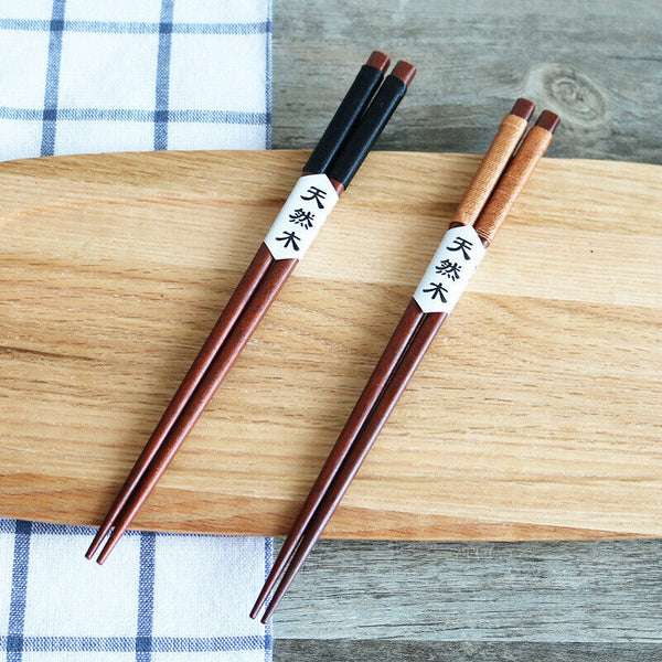 6Pairs Handmade Wooden Chopsticks Classic Japanese Natural Chestnut Wood Gift AU