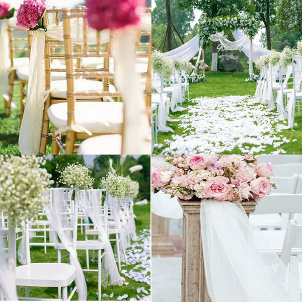 115M Tulle Roll Sheer Crystal Organza Fabric Birthday Event Party Wedding Decor