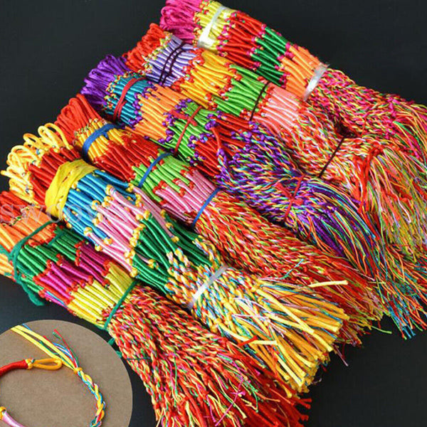 10pcs Boho Bracelets Handmade Thread Woven Friendship Cords Hippie Anklet Braid