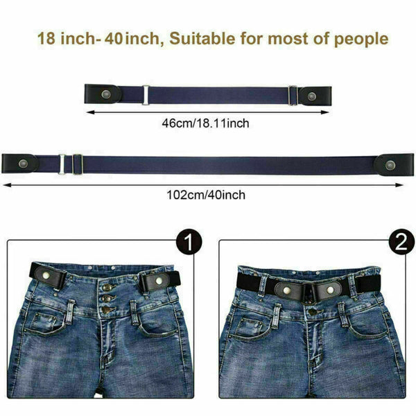 Buckle-free Elastic Invisible Waist Belt for Jeans No Bulge Hassle Men Women New