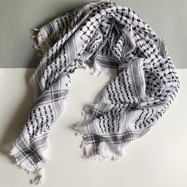 Arab Keffiyeh Shemagh Arab Army Neck Scarf Kufiya Arafat Cotton Military Scarf