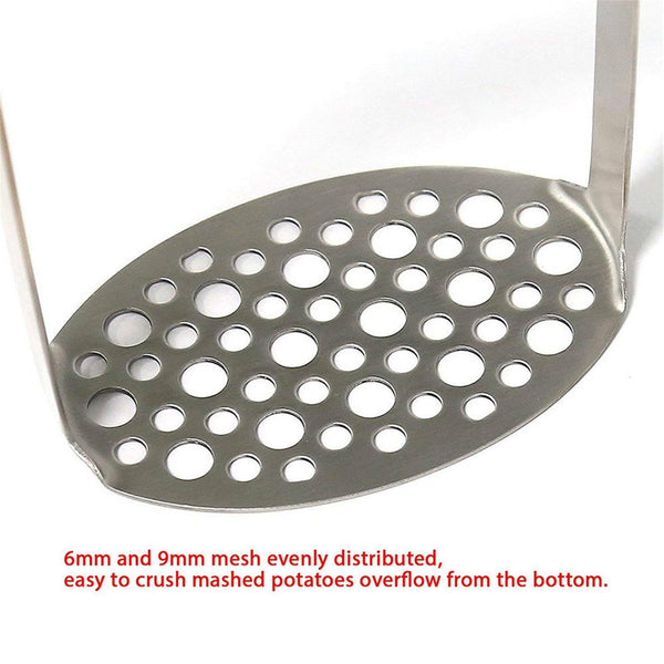 1-2x Kitchen Potato Masher Stainless Steel Vegetable Potatoe Press Crusher Tool