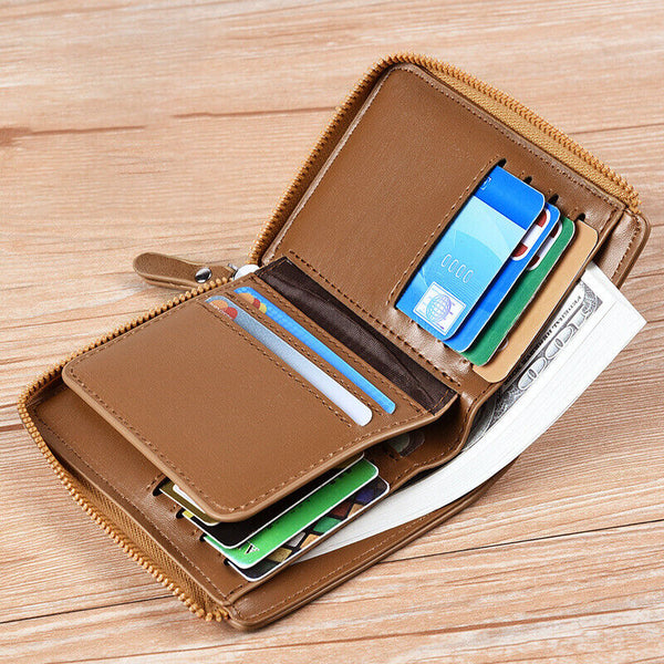 Men's RFID Blocking Leather Short Wallet Credit ID Card Cash Holder Purse AU