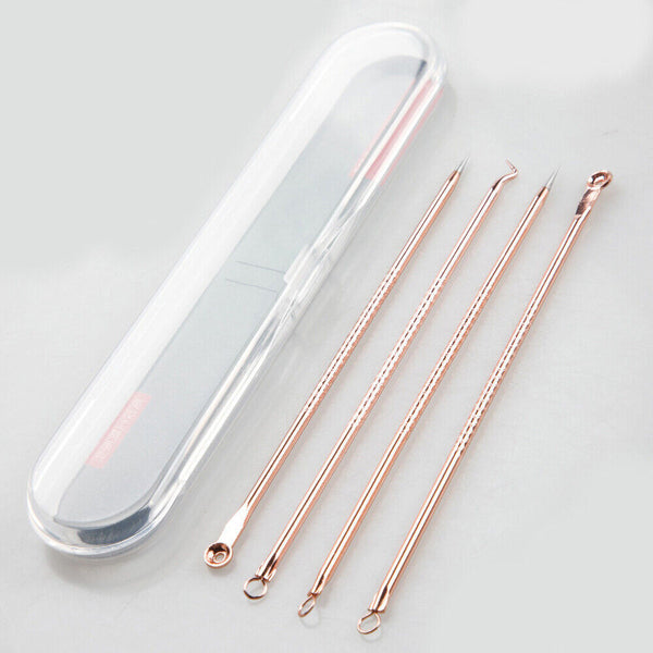 4pc Blackhead Remover Propper Tool Pimple Pore Blemish Comedone Acne Cleaner Kit