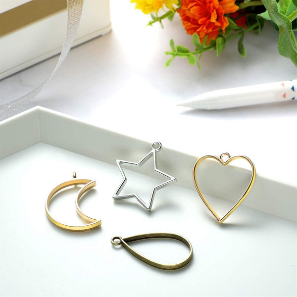 30-300X/set Open Bezel Pendants Charm Resin Molds for Jewelry Findings DIY Frame