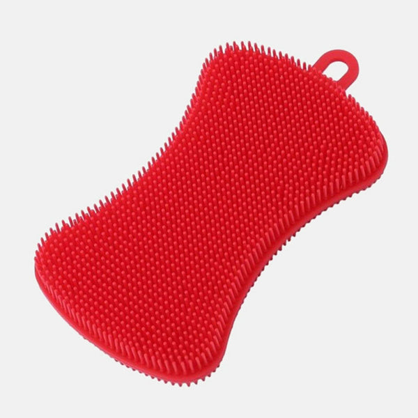 Home Kitchen Silicone Scrubber Sponge Brush Dish Pot Pan Washing Cleaning
