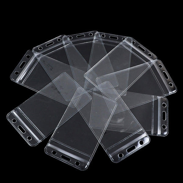 200x Clear Plastic ID Card Holder Pouch Lanyard Work BADGE With Ziplock Quantity