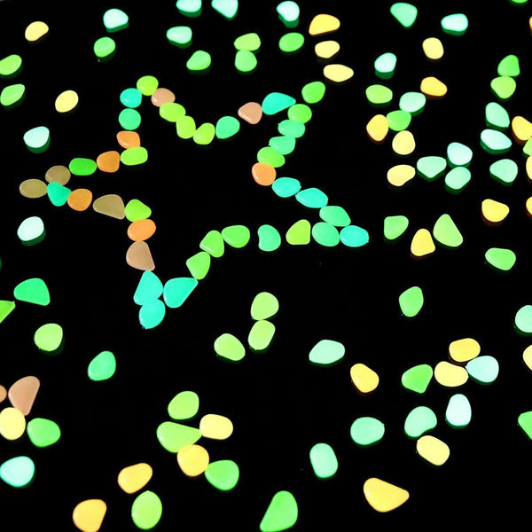 100Pcs Pebbles Stone Glow in the Dark Rock Fish Tank Stones Garden Road Decor AU