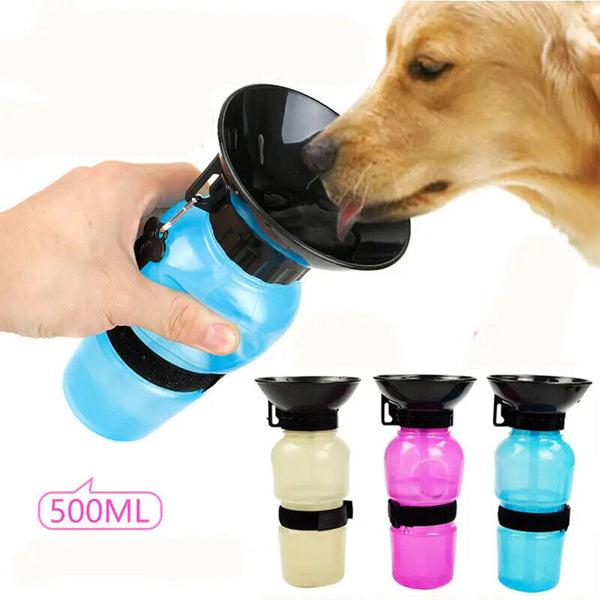500ML Dog Cat Water Drinking Bottle Detachable Travel Cup Portable Pet Feeder AU