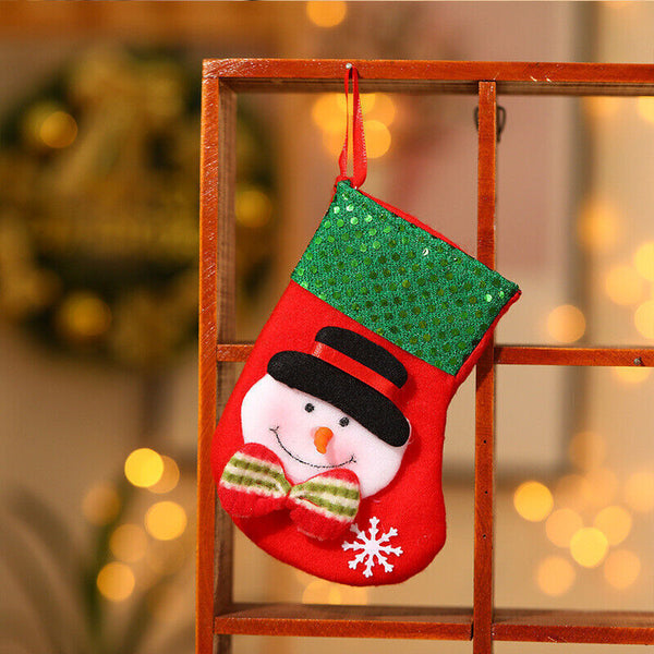 Christmas Stocking Socks Ornament Xmas Tree Party Hanging Gift Candy Bags Decor