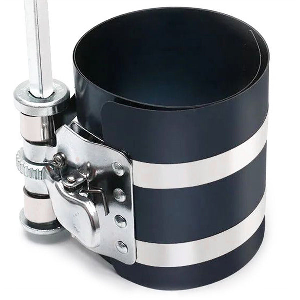 1Set Piston Ring Compressor Automobile Installation Clamp + Embedded Pliers Tool