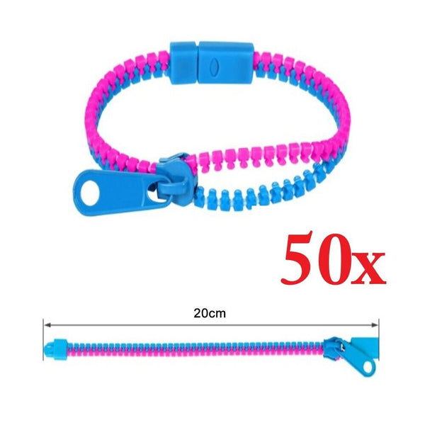 1-50x Sensory-Zipper Fidget Bracelet Zip Stim Toys Stress Anxiety Relief Autism