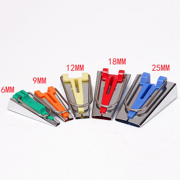6/9/12/18/25mm Binding Fabric Maker Kit Sewing Quilting Bias Tape Guide Strip