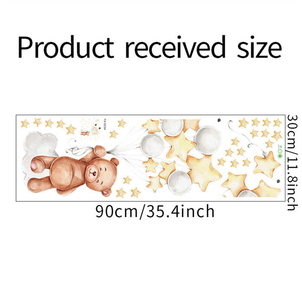 Cute Bear Wall Stickers with Balloons Kids Infant Baby Bedroom Playroom Decor - Lets Party