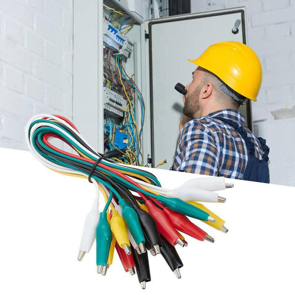 10PCS Electrical Alligator Clips Test lead Jumper Wire Crocodile Cable Wire AU