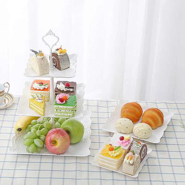 New 3 Tier Acrylic White Square Cupcake Cake Stand Birthday Wedding Party AU