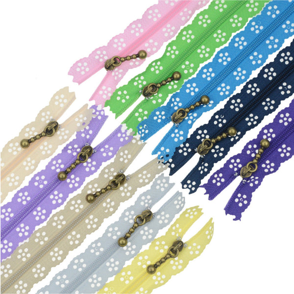 20X Lace Edge Puller Zip Tailor Zipper Mixed Color Sewing Tool Craft Nylon New