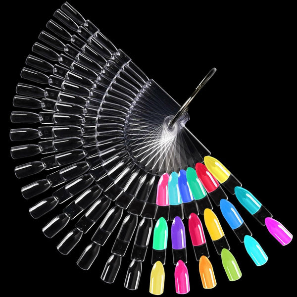 False Fake Nail Polish Colour Display Wheel Chart Sticks Tips Swatch