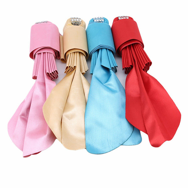 20X Satin Chair Sashes Cloth Cover Wedding Party Event Table Runner Home Decorat