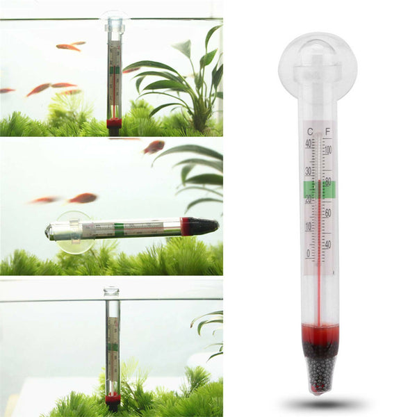2pcs Floating Aquarium Vertical Thermometer Fish Tank Glass Temperature Meter AU