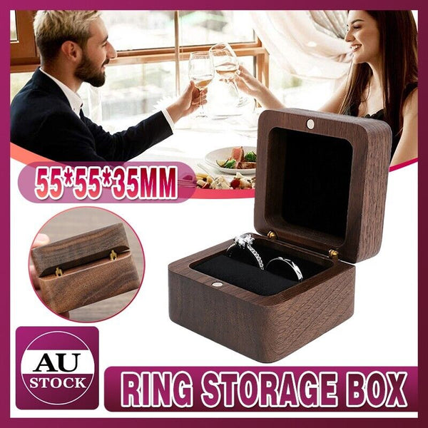 Ring Storage Box Wooden Box Jewelry Display Proposal Engagement Wedding Ceremony