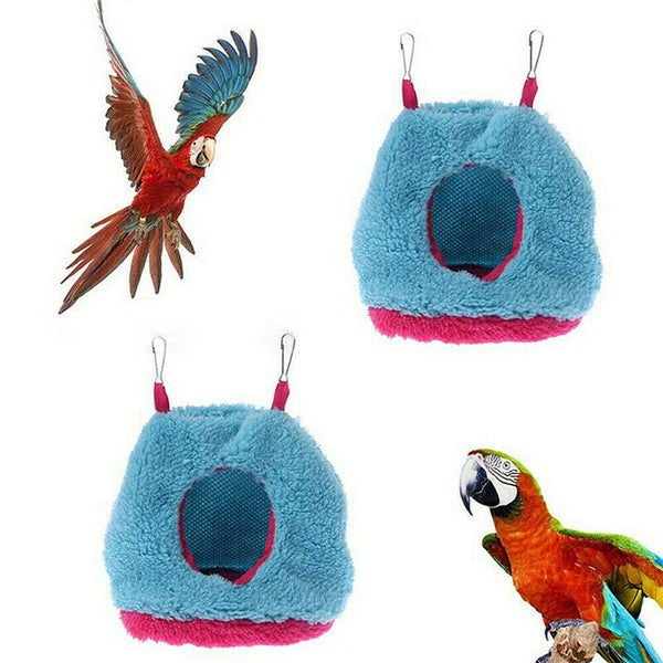 Bird Parrot Hammock Hut Practical Plush Snuggle Hanging Cave Cage Bed Tent AU