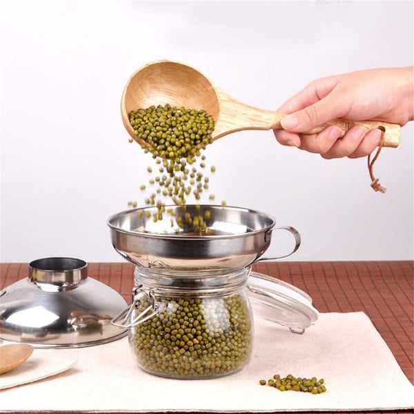2Pcs Stainless Steel Funnel Hopper Filter Wide Mouth Canning Kitchen Detachable