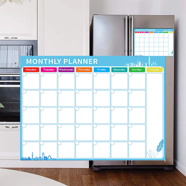 Monthly Planner Magnetic Whiteboard Fridge Calendar with 3 markers & an Eraser - Lets Party