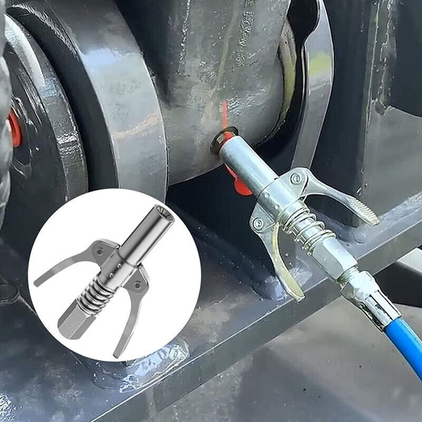 Grease Tool Coupler Heavy-Duty Quick Lock Double Handle Leak-Free Grease Gun AU