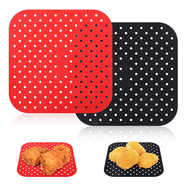 4pcs Reusable Air Fryer Liner Non-Stick Food-Grade Silicone Air Fryer Basket Mat