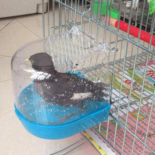 Bird Water Bath Tub For Pet Cage Hanging Bowl Parrot Birdbath Pet Cleaning AU