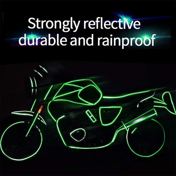 8 M Reflective Tape Adhesive Sticker Strip Glow in the Dark Bike Car Truck Decal