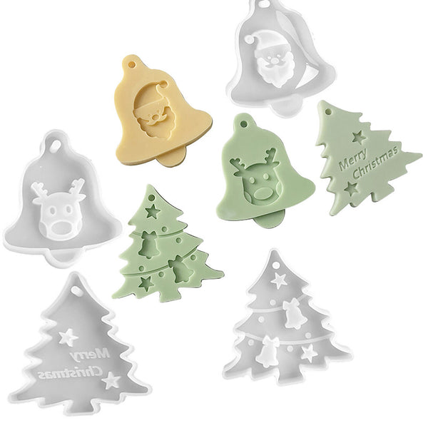 Christmas Tree Chocolate Cake Jelly Tray Mold Santa Claus Soap DIY Silicone Mold